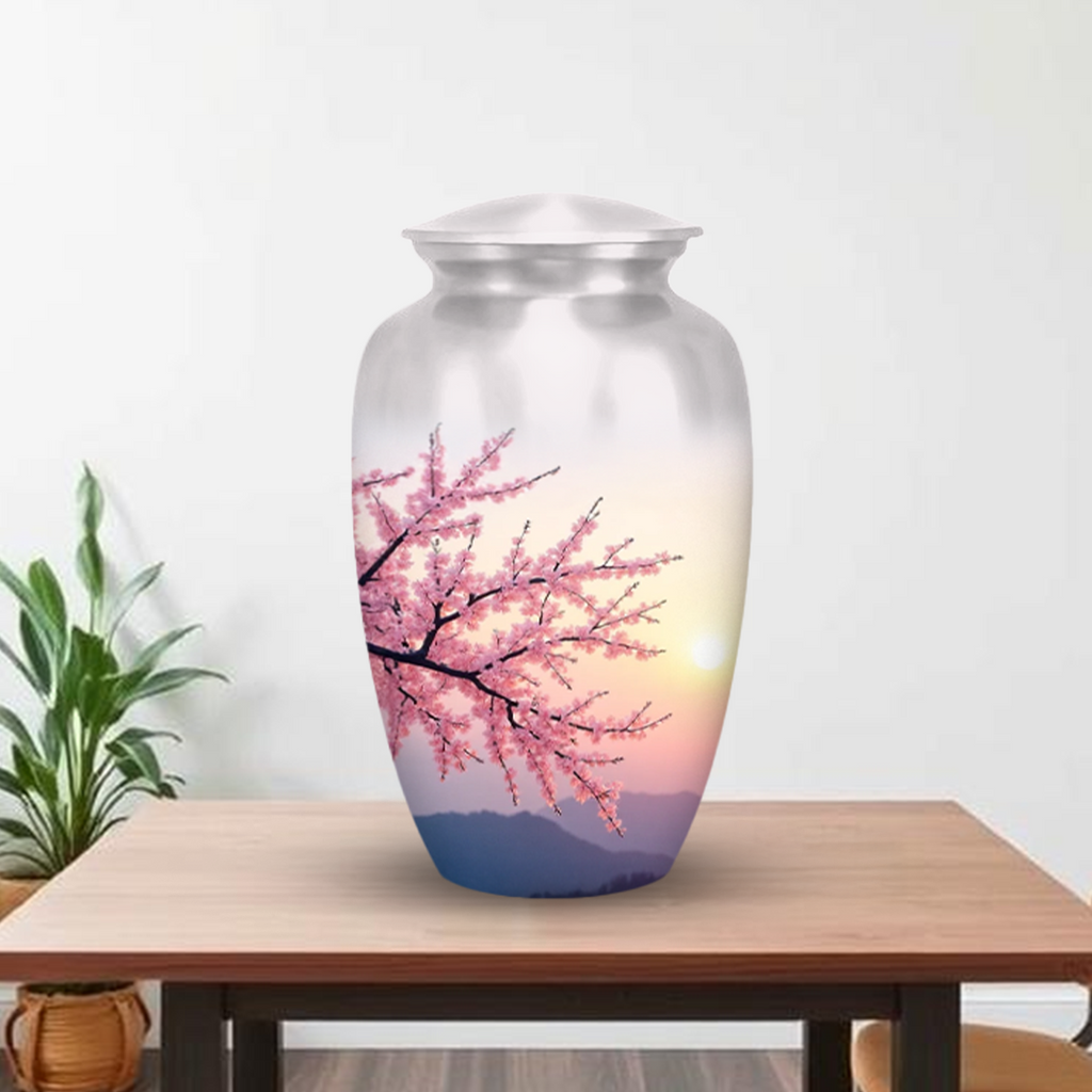 Cherry Blossom Cremation Urn for Human Ashes – Memorial Urns for Women, Mom, or Loved Ones