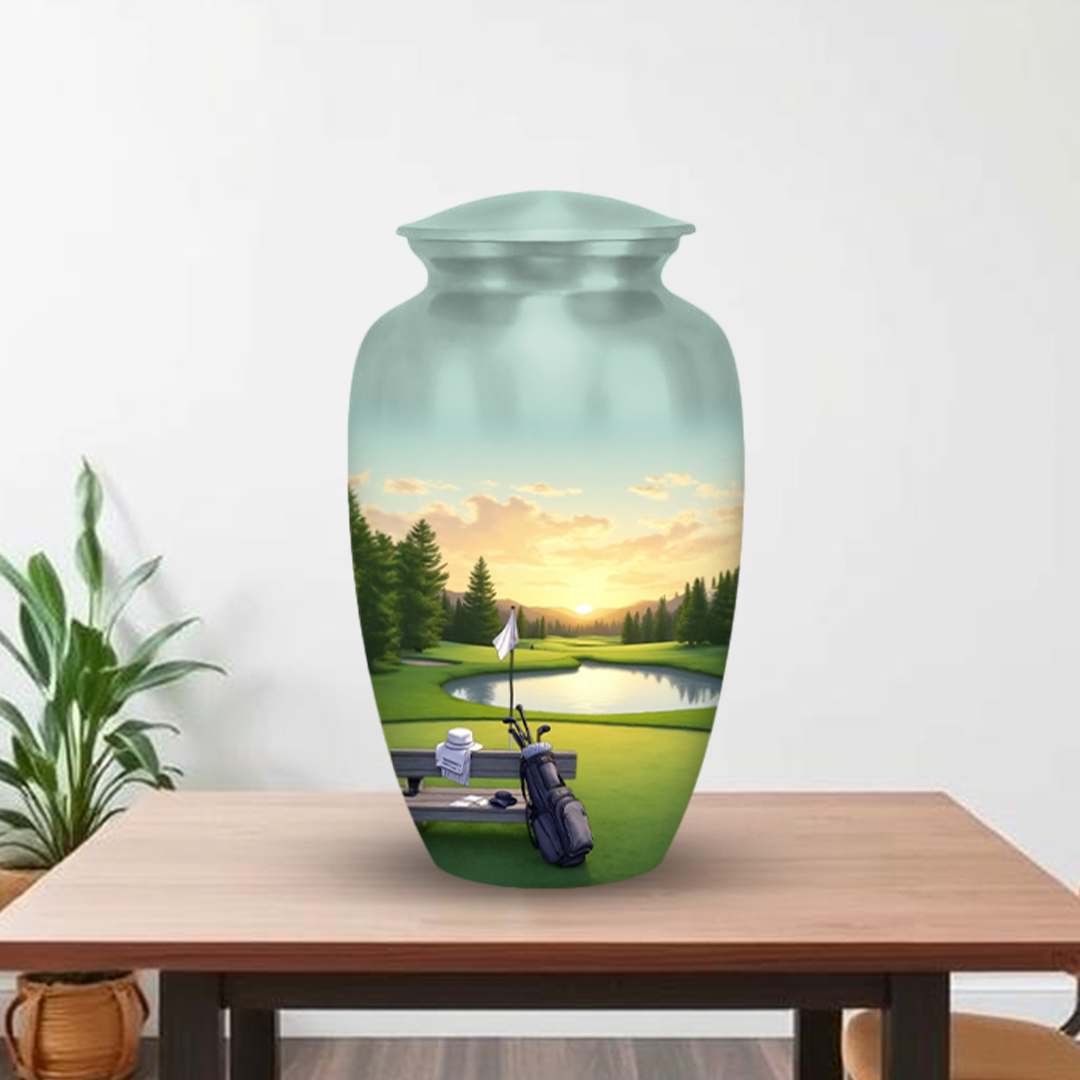 Golf Cremation Urn for Human Ashes – Sports Memorial Urns for Men, Dad, or Golf Lovers