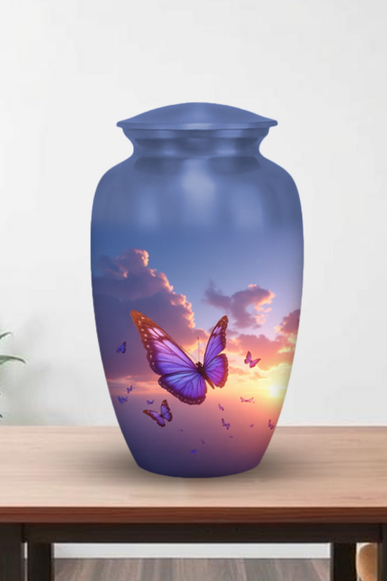Sunset Butterfly Cremation Urn for Human Ashes – Memorial Urns for Women, Mom, or Loved Ones