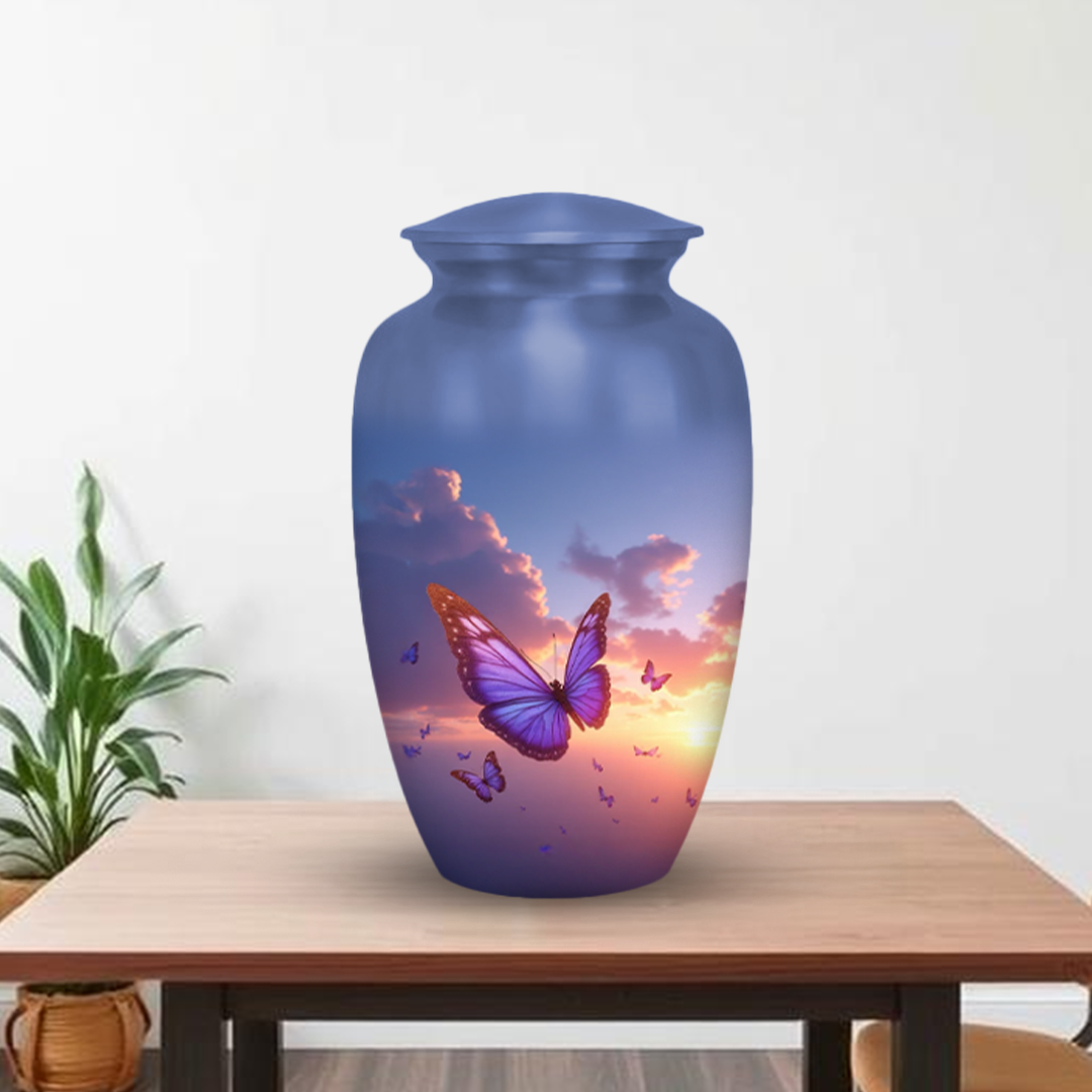 Sunset Butterfly Cremation Urn for Human Ashes – Memorial Urns for Women, Mom, or Loved Ones