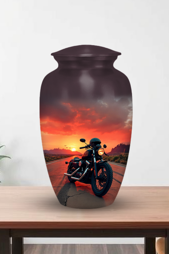 Motorcycle Cremation Urn for Human Ashes – Biker Memorial Urns for Men, Dad, or Loved Ones