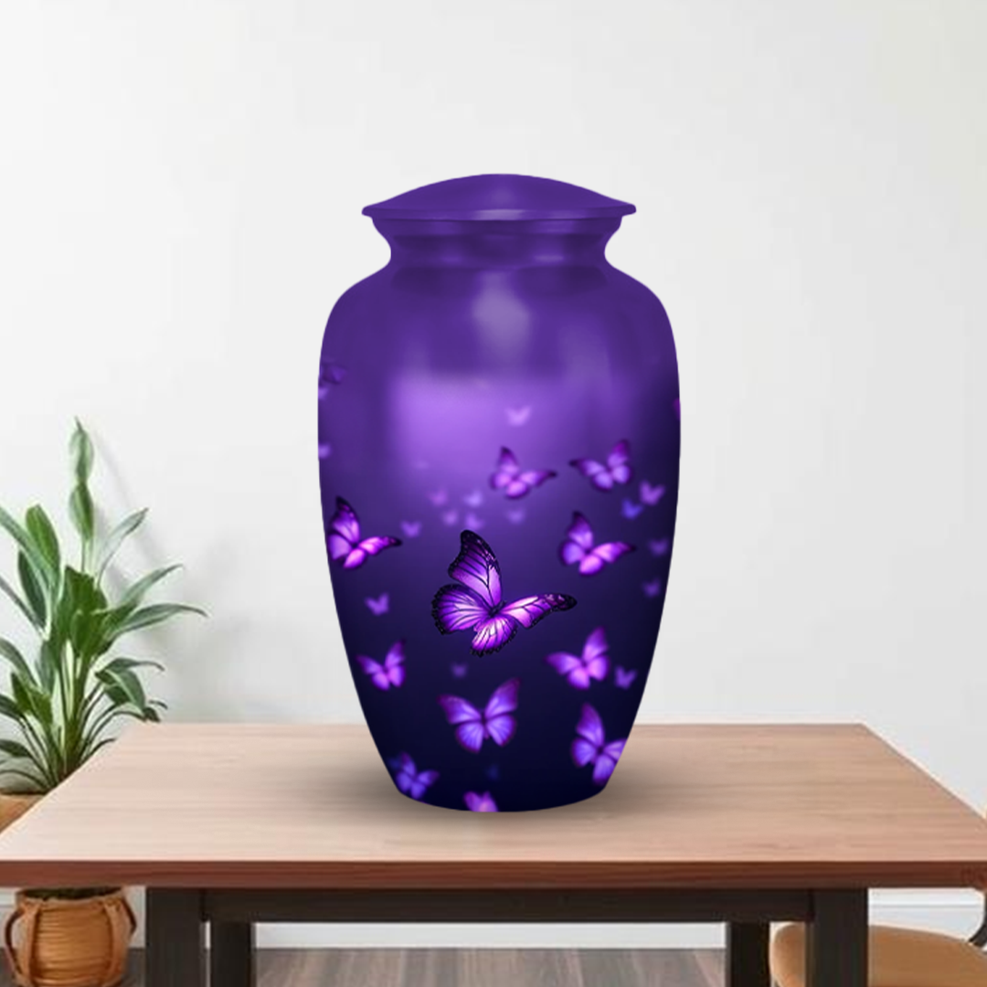Purple Butterfly Cremation Urn for Human Ashes – Urns for Women, Mom, or Loved Ones