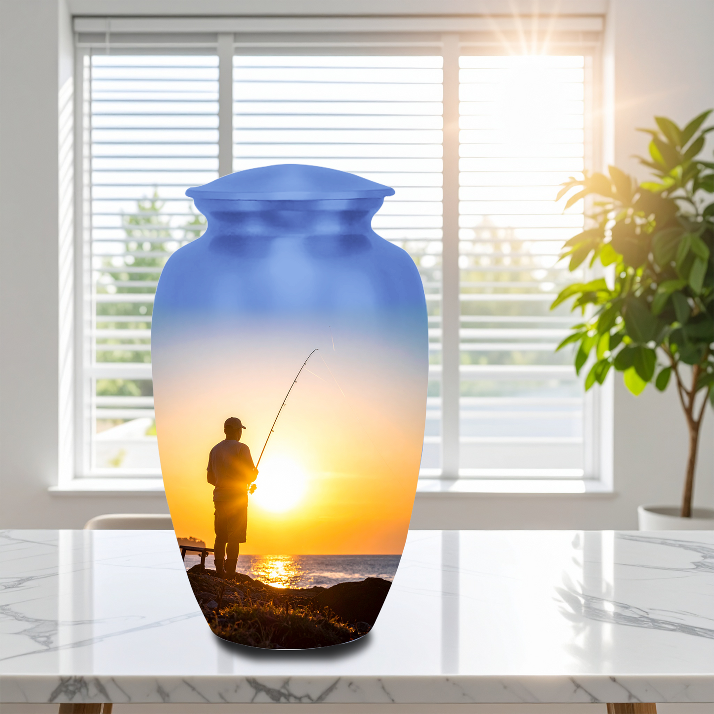 Fishing Urns for Ashes Fisherman Cremation Urns for Memorial Ashes Large Urn