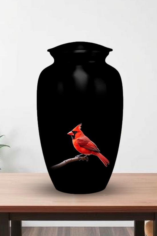 Red Cardinal Cremation Urn for Human Ashes – Memorial Bird Urns for Women, Mom, or Nature Lovers