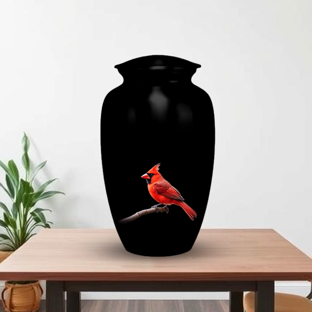 Red Cardinal Cremation Urn for Human Ashes – Memorial Bird Urns for Women, Mom, or Nature Lovers