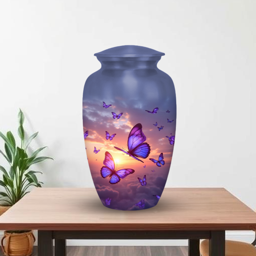 Sunset Butterfly Cremation Urn for Human Ashes – Urns for Women, Mom, or Loved Ones