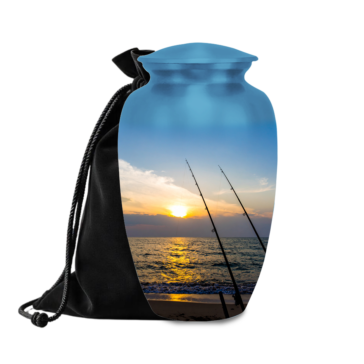 Handmade Fishing Cremation Urns for Human Ashes Adult Male