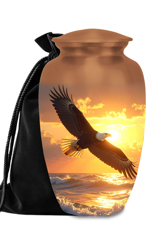 Adult eagle urns 360 view cremation urns for sale memorial urns all angles aluminum nature memorial