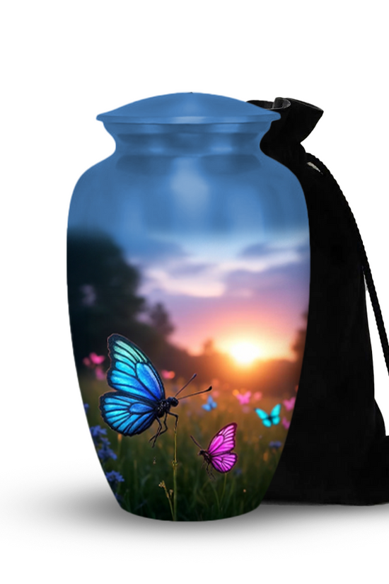 Blue Butterfly Urns