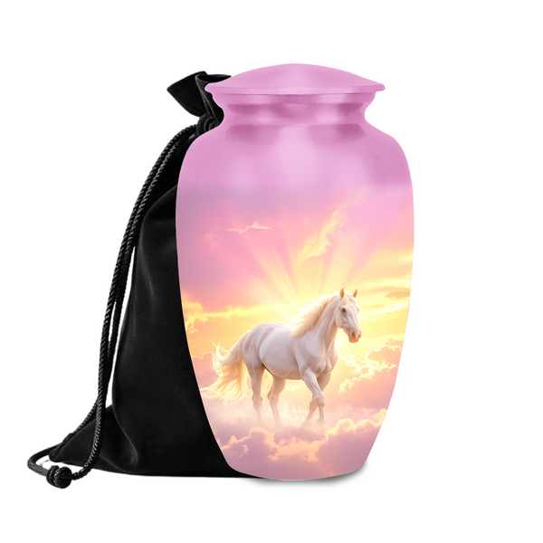Unicorn cremation urn for human ashes