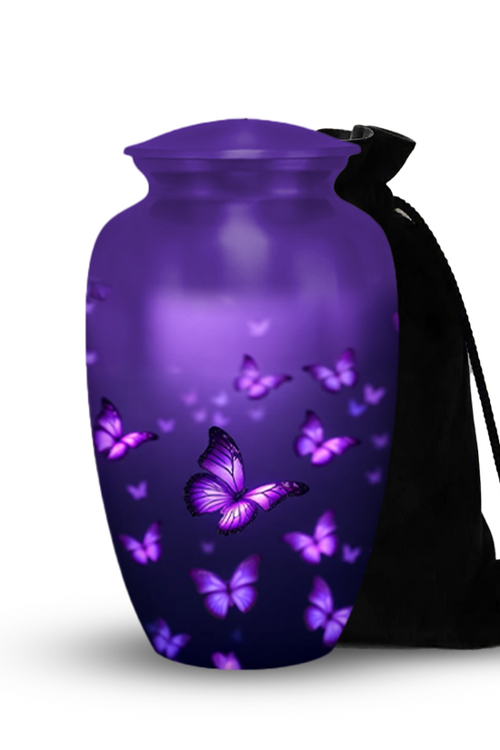 Purple Butterfly Cremation Urn for Human Ashes – Urns for Women, Mom, or Loved Ones