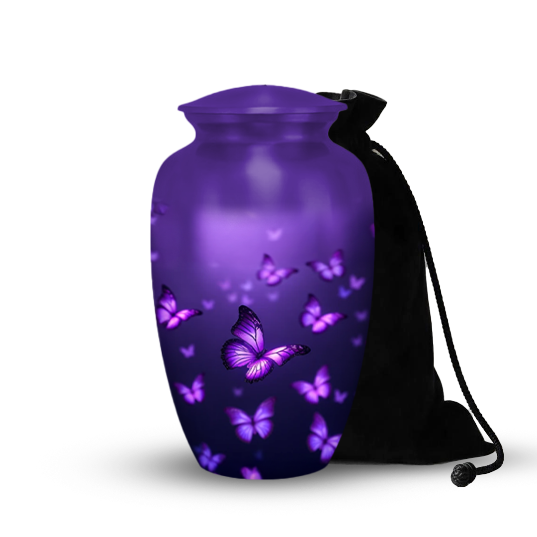 Purple Butterfly Cremation Urn for Human Ashes – Urns for Women, Mom, or Loved Ones