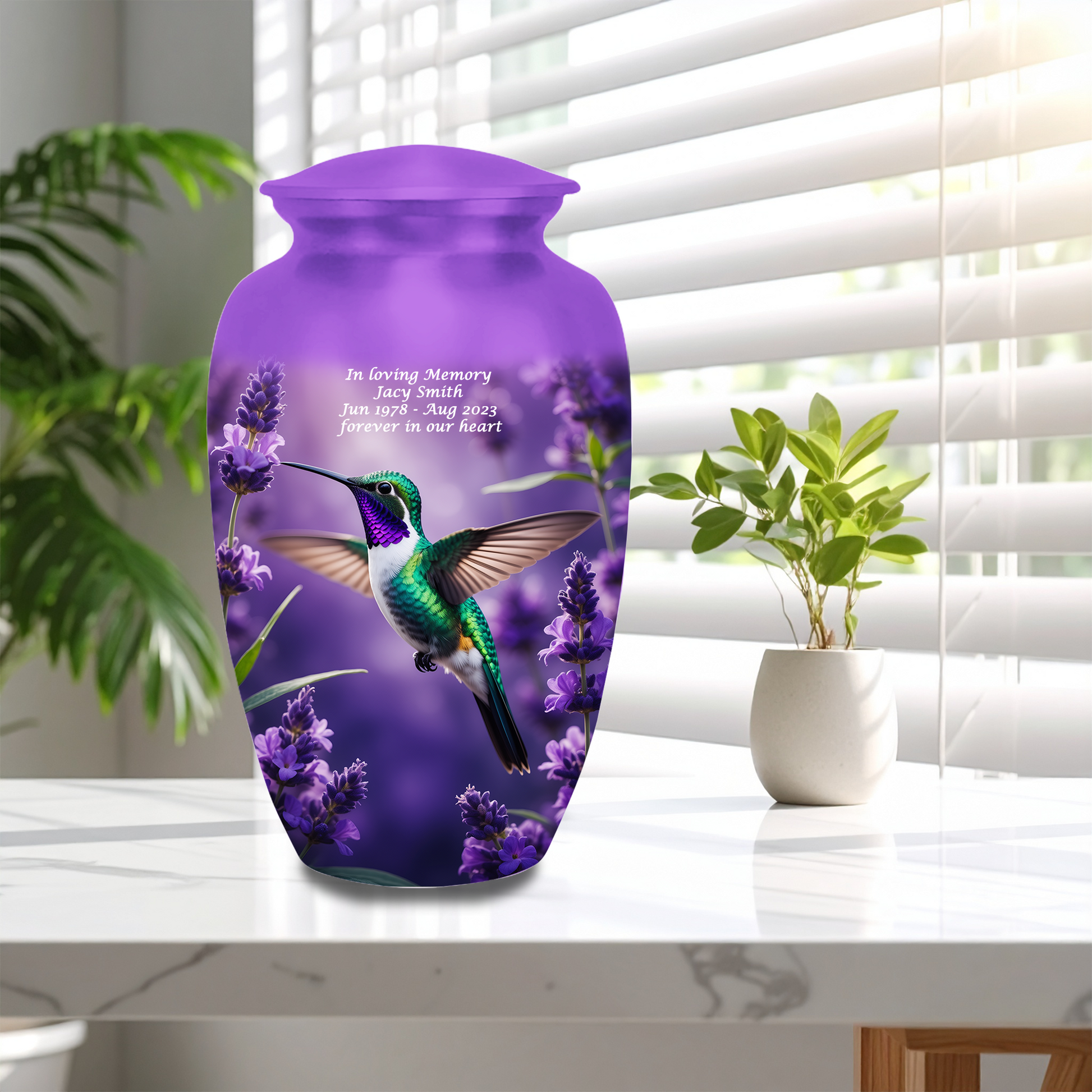 Purple Cremation Urn
