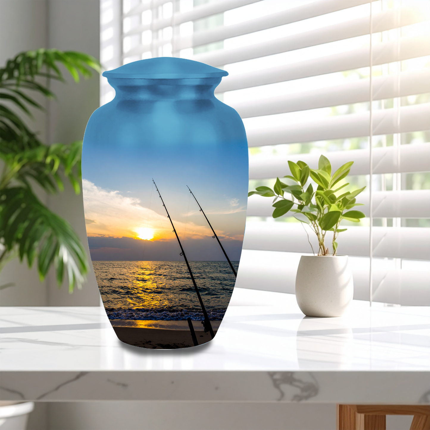 Handmade Fishing Cremation Urns for Human Ashes Adult Male