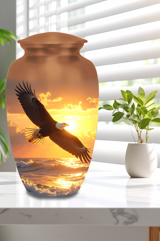 Unique urns for human ashes bald eagle design wilderness heritage memorial urns nature imagery