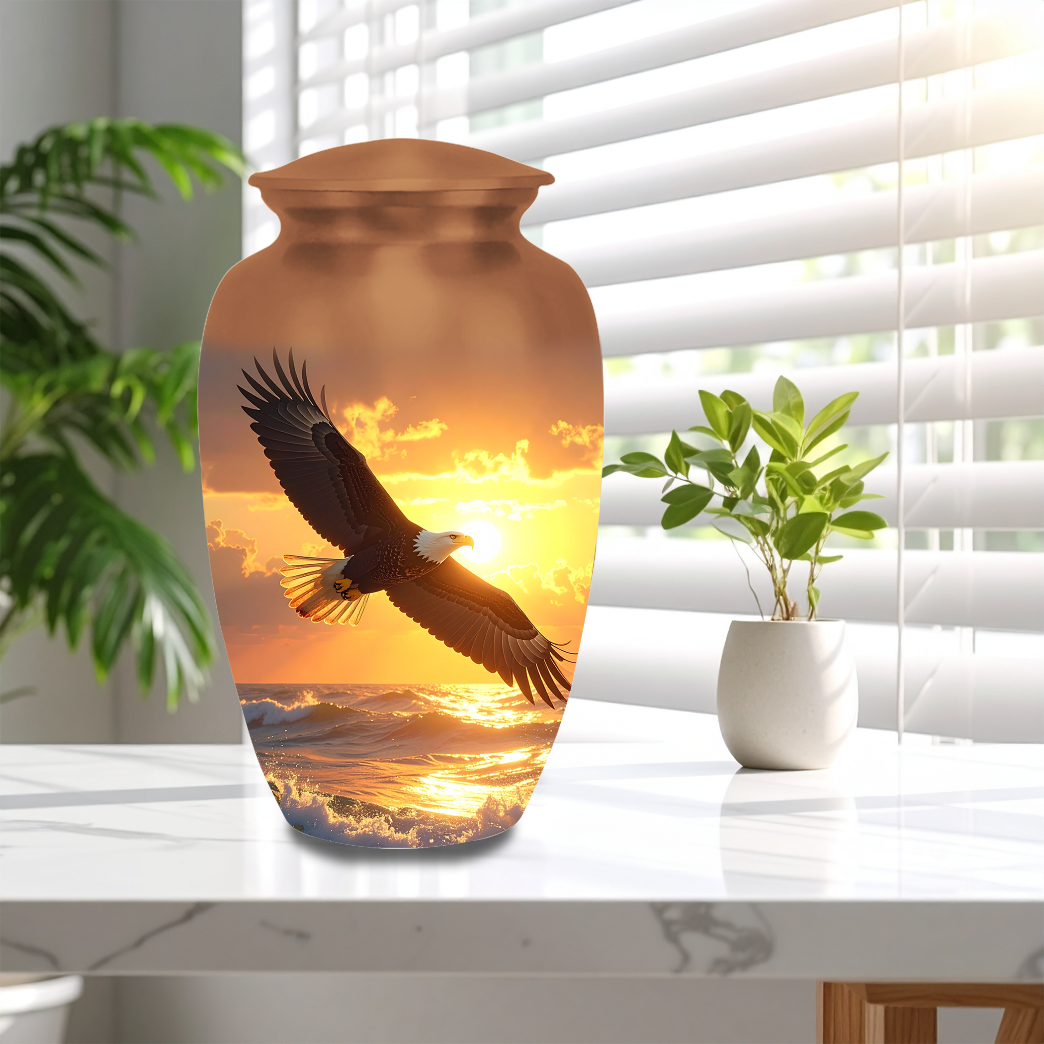 Unique urns for human ashes bald eagle design wilderness heritage memorial urns nature imagery