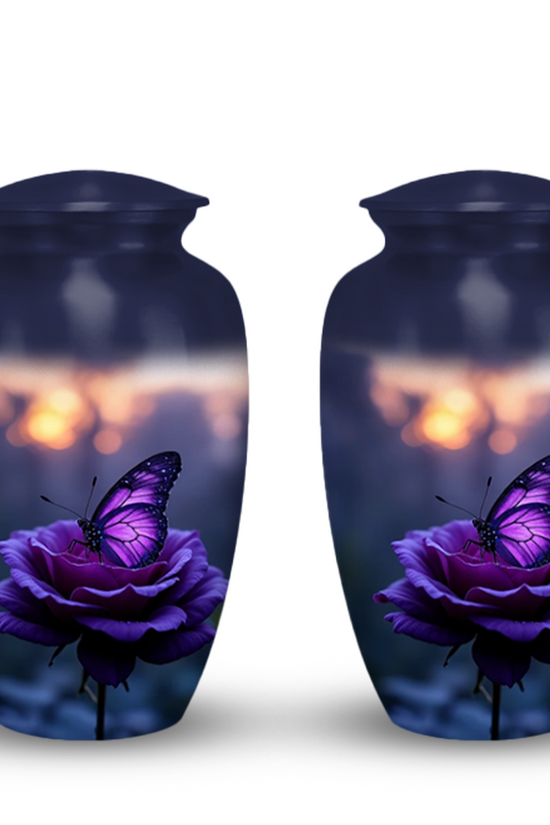 Purple Butterfly Urn