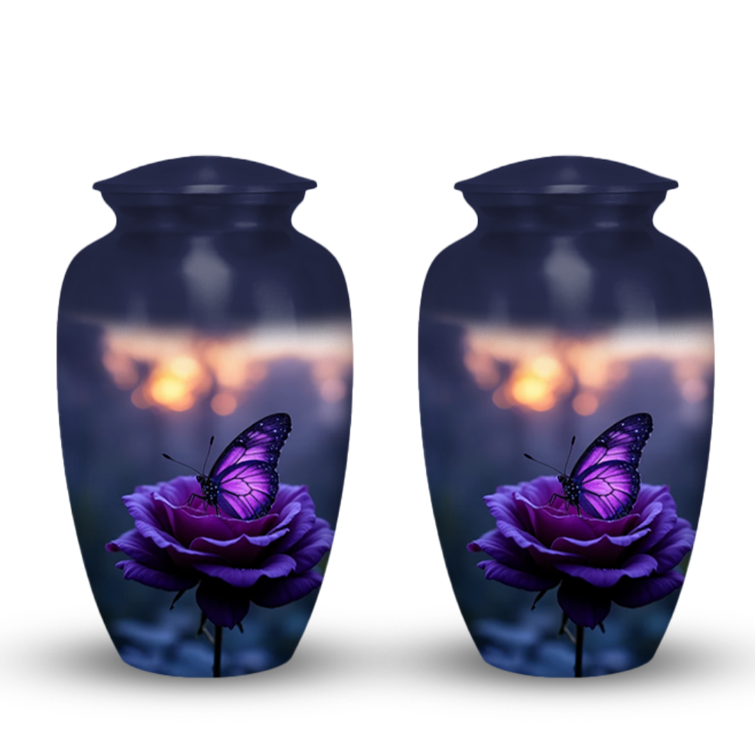 Purple Butterfly Urn