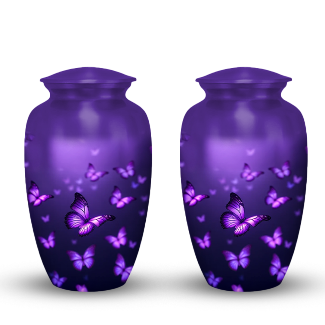 Purple Butterfly Cremation Urn for Human Ashes – Urns for Women, Mom, or Loved Ones