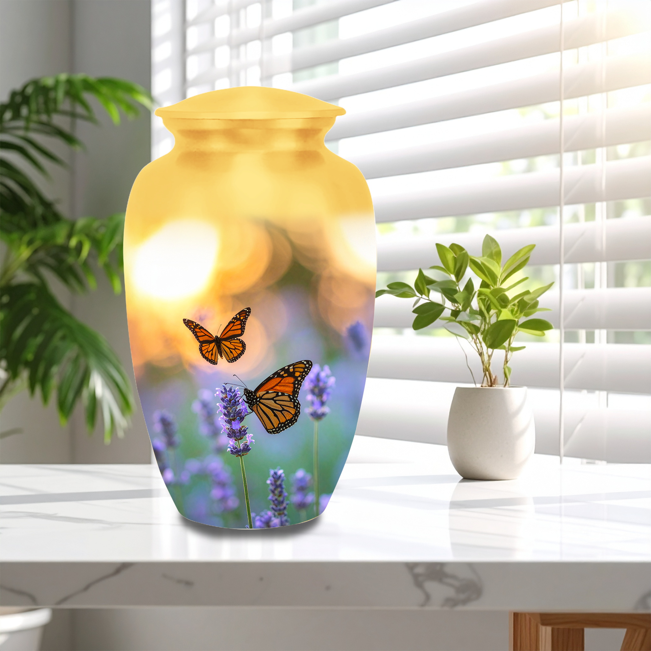 Large urns for ashes family memorial sharing small cremation urns mini urn set butterfly design
