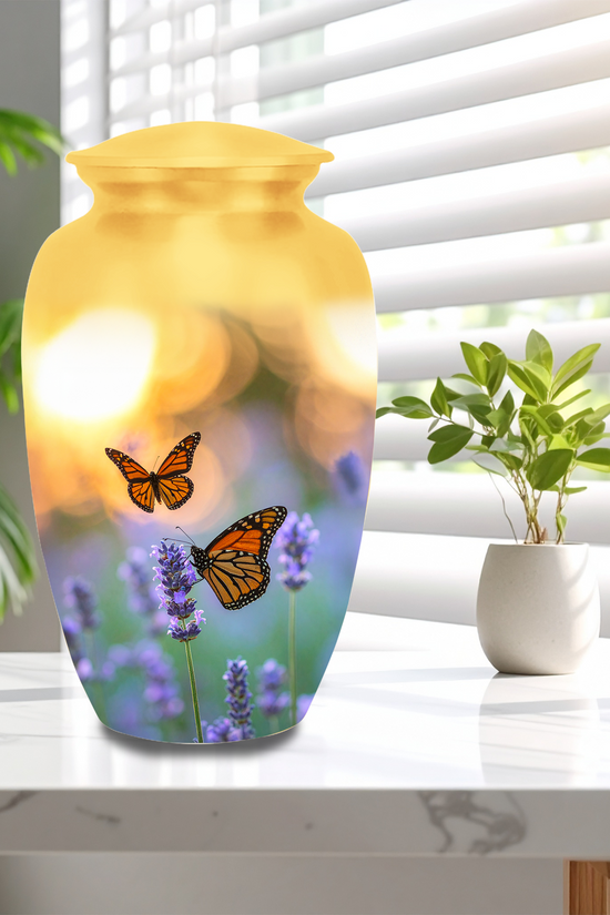 Large urns for ashes family memorial sharing small cremation urns mini urn set butterfly design

