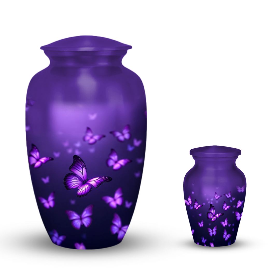 Purple Butterfly Cremation Urn for Human Ashes – Urns for Women, Mom, or Loved Ones
