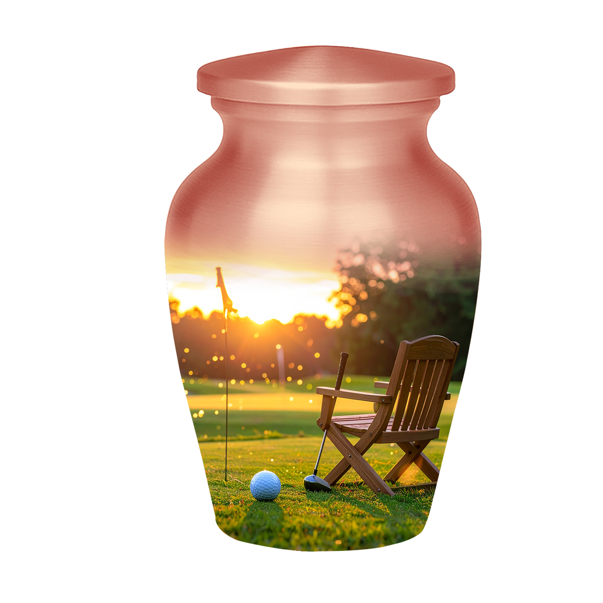 Golf Course Sunset Cremation Urn for Human Ashes - Adult & Keepsake Memorial Urns