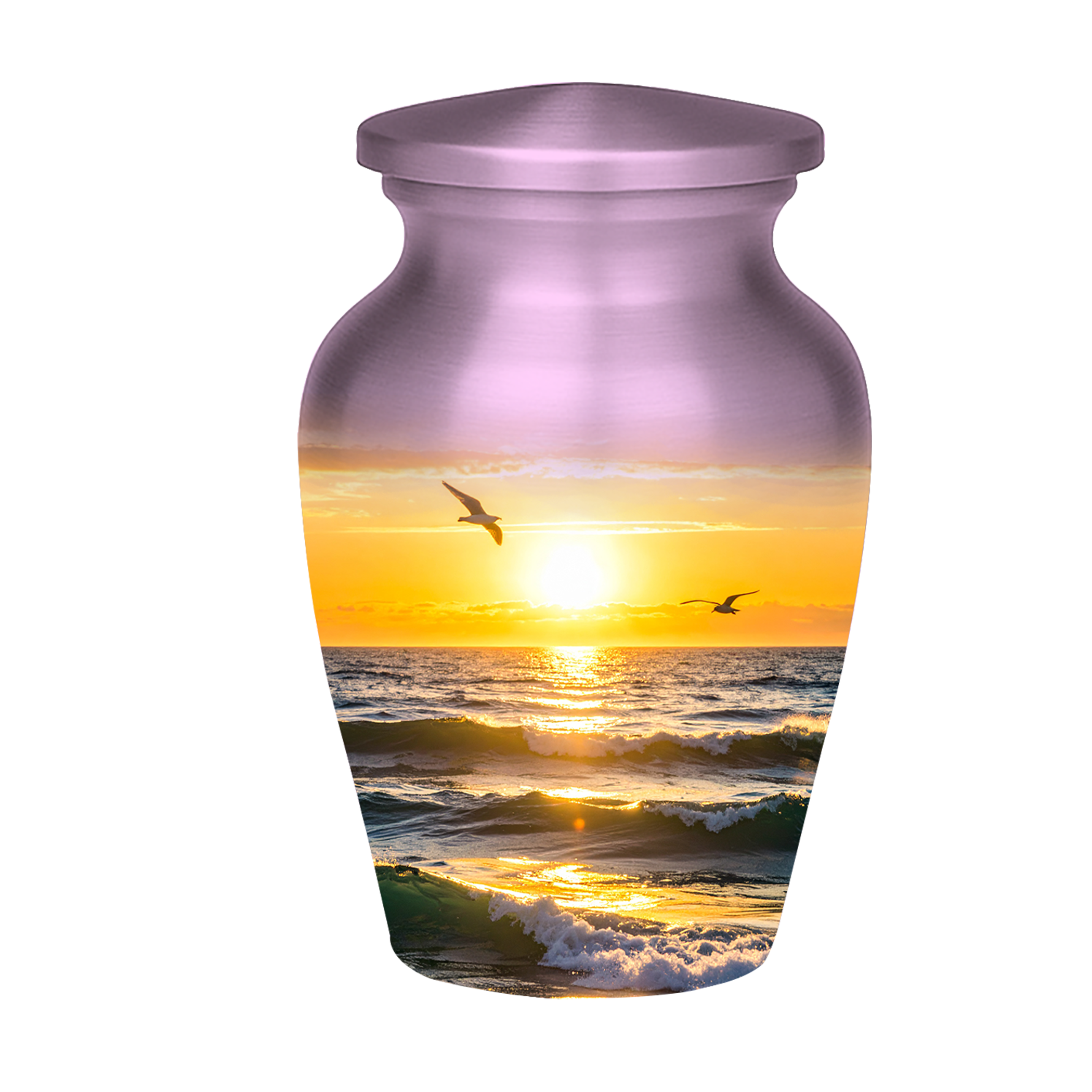 Sunset Ocean Cremation Urns for Human Ashes | Adult & Keepsake Sizes | Premium Aluminum Memorial Urns | Beautiful Funeral Urns