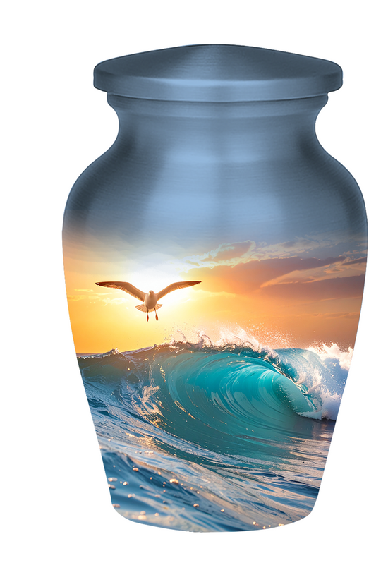 Sunset Ocean Cremation Urns for Human Ashes | Adult & Keepsake Urns | Premium Aluminum Memorial Urns | Beautiful Funeral Keepsake