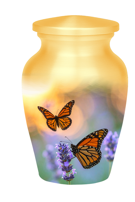 Unique urns for human ashes butterfly artwork sunset scene handmade quality decorative memorial urns ashes
