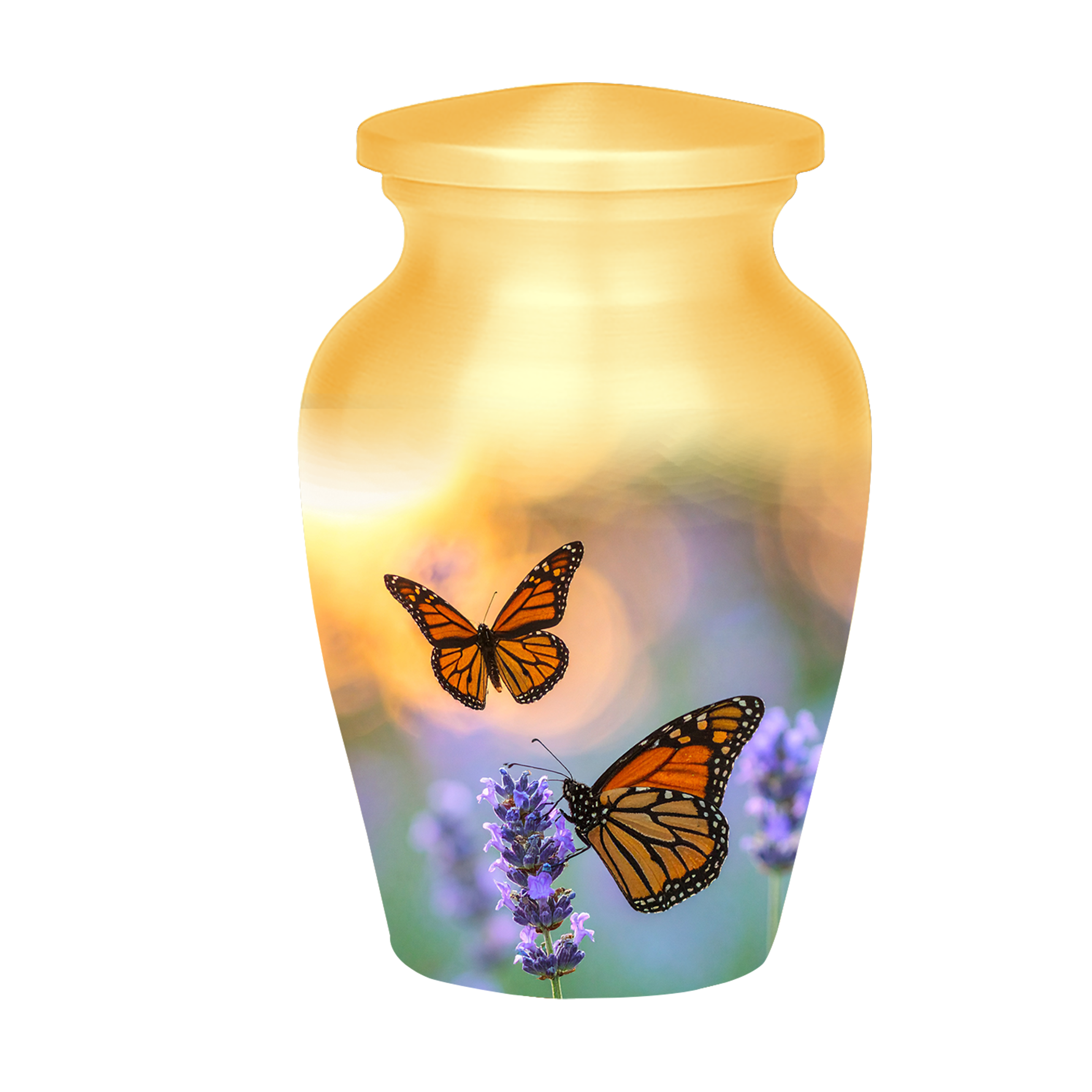 Unique urns for human ashes butterfly artwork sunset scene handmade quality decorative memorial urns ashes
