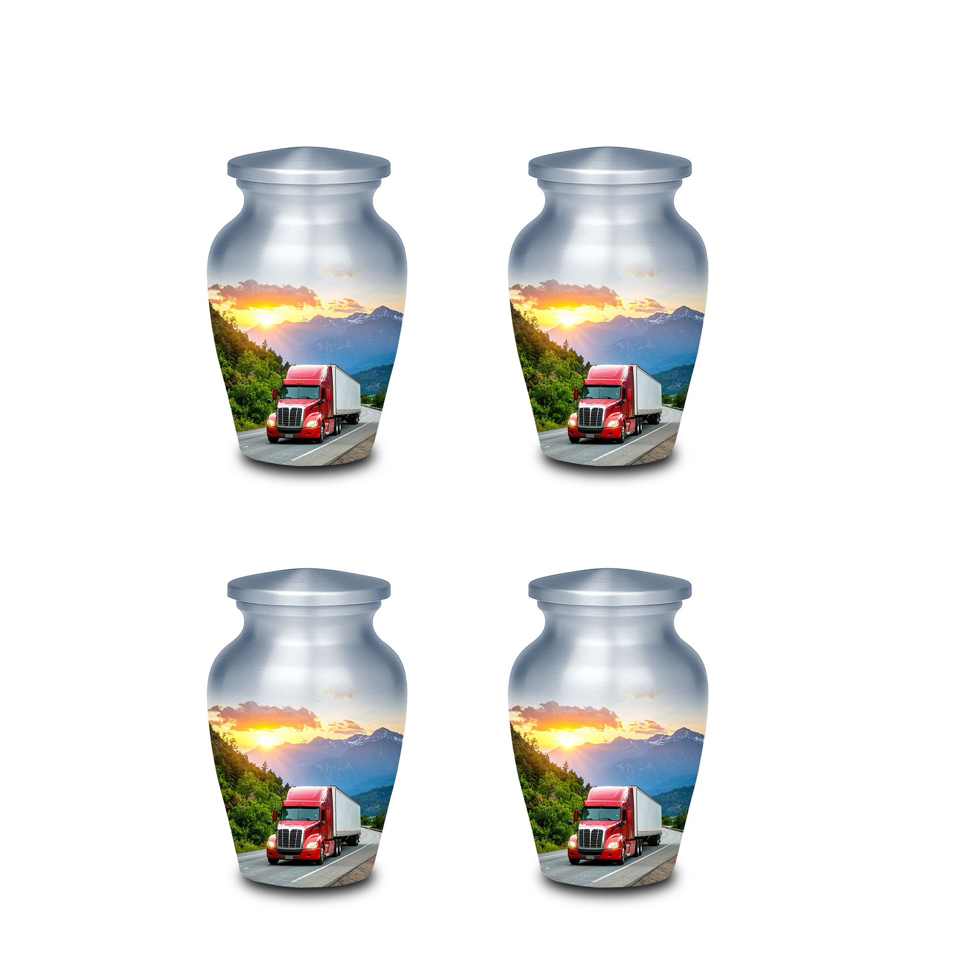 Premium truck urn set — adult urn and mini keepsake urn included
