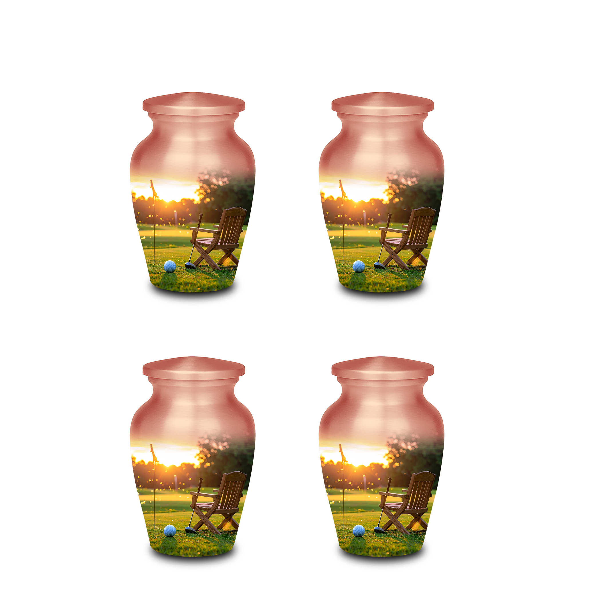Golf Course Sunset Cremation Urn for Human Ashes - Adult & Keepsake Memorial Urns