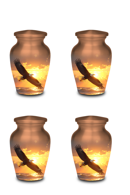 Durable aluminum eagle cremation urns nature memorial urns for human ashes lasting quality