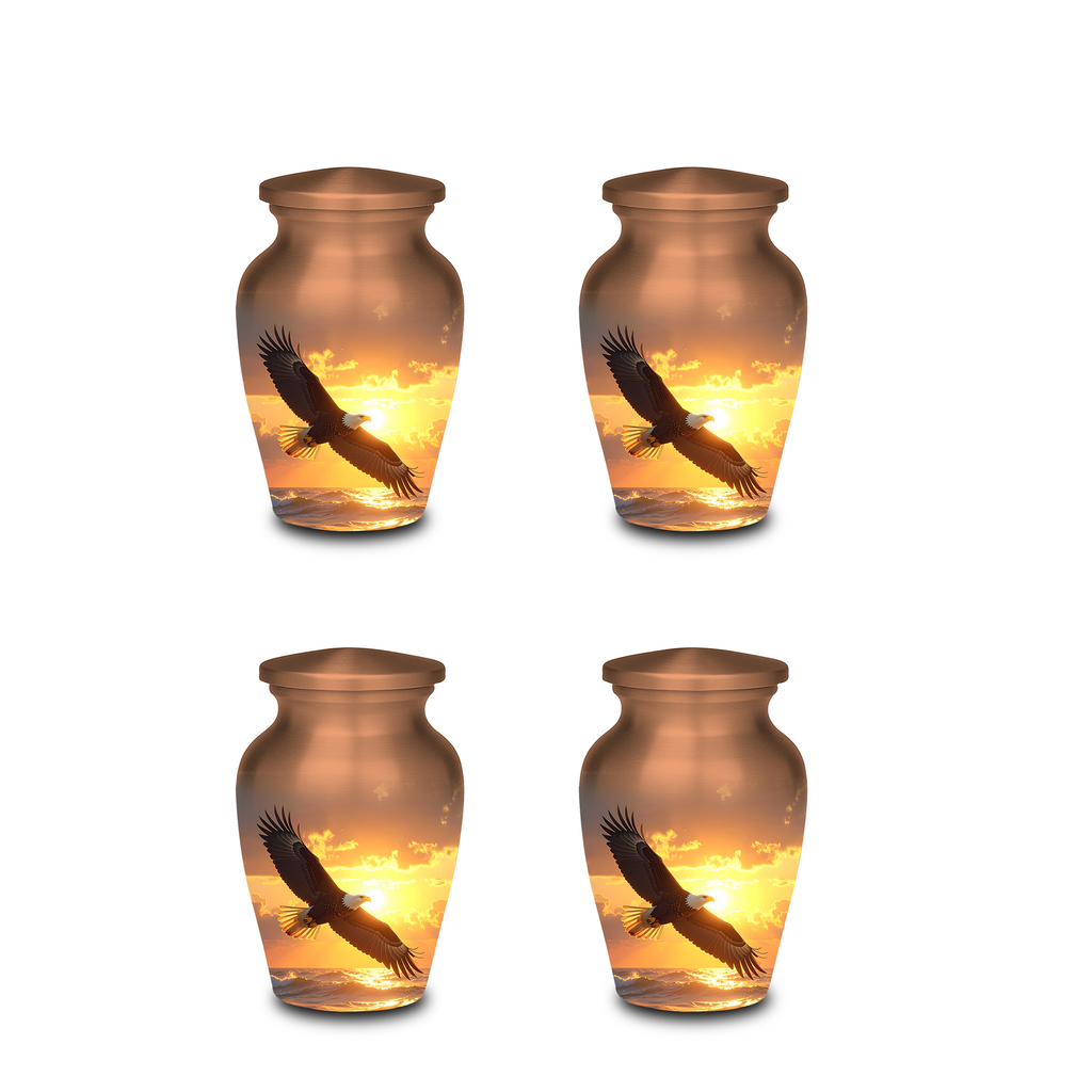 Durable aluminum eagle cremation urns nature memorial urns for human ashes lasting quality