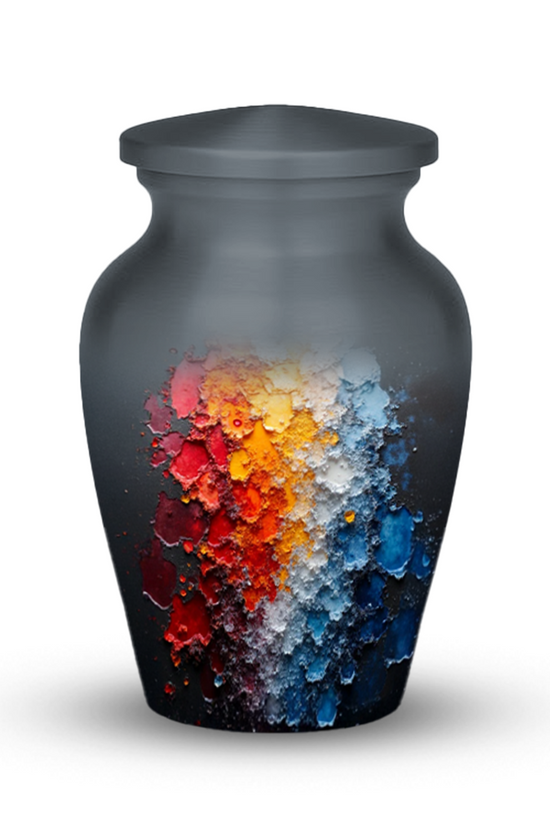 Abstract Design Cremation Urn for Human Ashes – Modern Memorial Urn with Velvet Bag