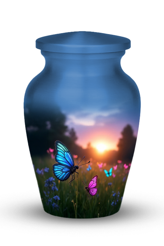 Blue Butterfly Cremation Urn for Human Ashes – Memorial Urns for Women, Mom,