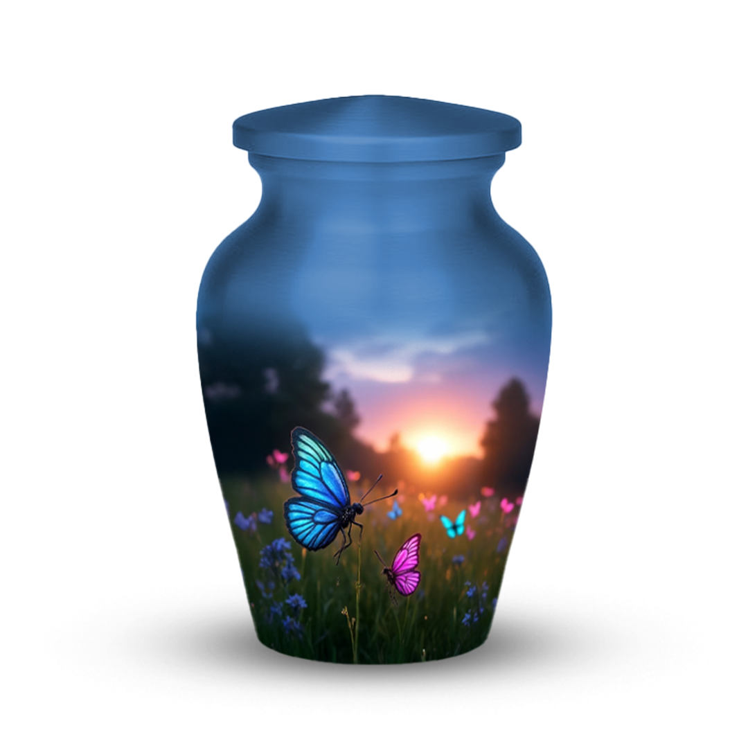 Blue Butterfly Cremation Urn for Human Ashes – Memorial Urns for Women, Mom,