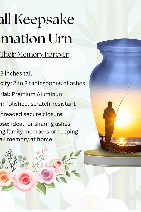 Fishing memorial urns lakeside fisherman cremation urns for human ashes outdoor memorial fishing themed burial urns
