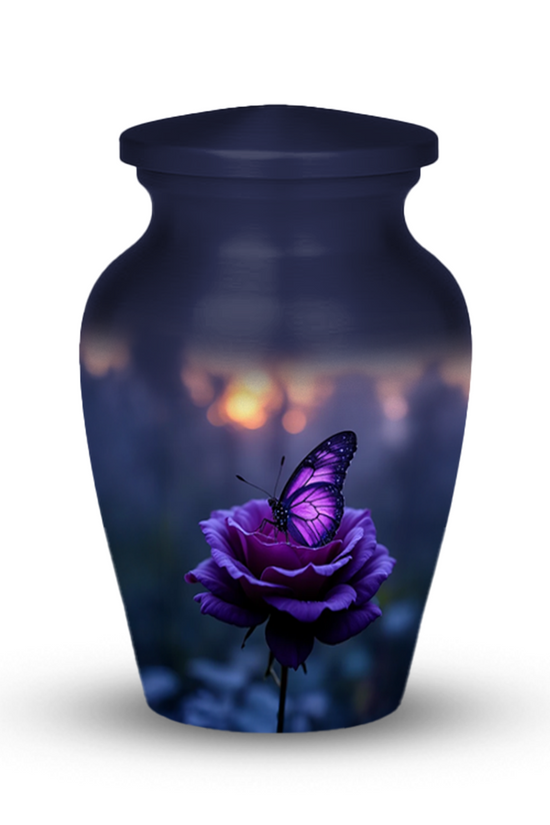 Purple Butterfly Cremation Urn for Human Ashes - Urns for Women, Mom, or Loved Ones