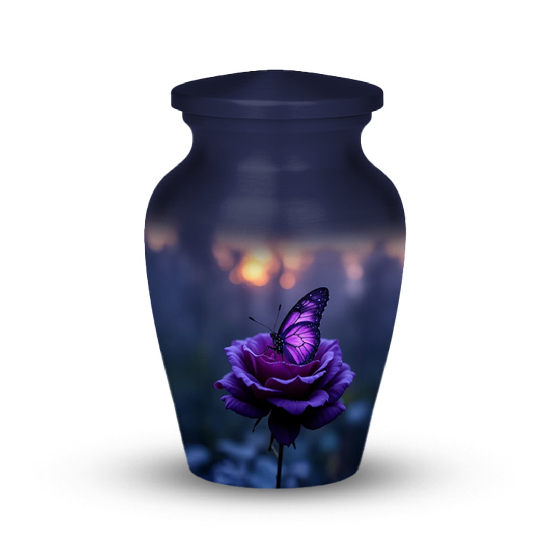 Purple Butterfly Cremation Urn for Human Ashes - Urns for Women, Mom, or Loved Ones