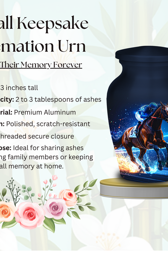 Horse racing urns for dad memorial gift equestrian cremation urns for adults racetrack themed funeral packaging
