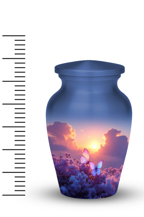 Sunset Butterfly Cremation Urn for Human Ashes – Memorial Urn with Velvet Bag
