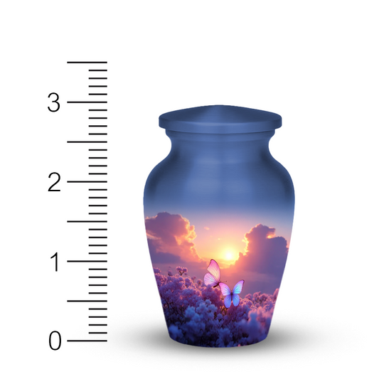 Sunset Butterfly Cremation Urn for Human Ashes – Memorial Urn with Velvet Bag