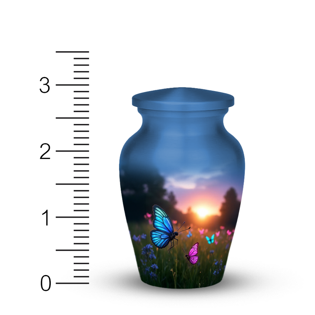 Blue Butterfly Cremation Urn for Human Ashes – Memorial Urns for Women, Mom,
