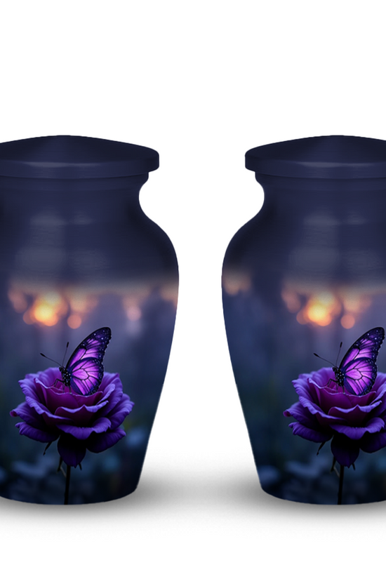 Purple Butterfly Cremation Urn for Human Ashes - Urns for Women, Mom, or Loved Ones