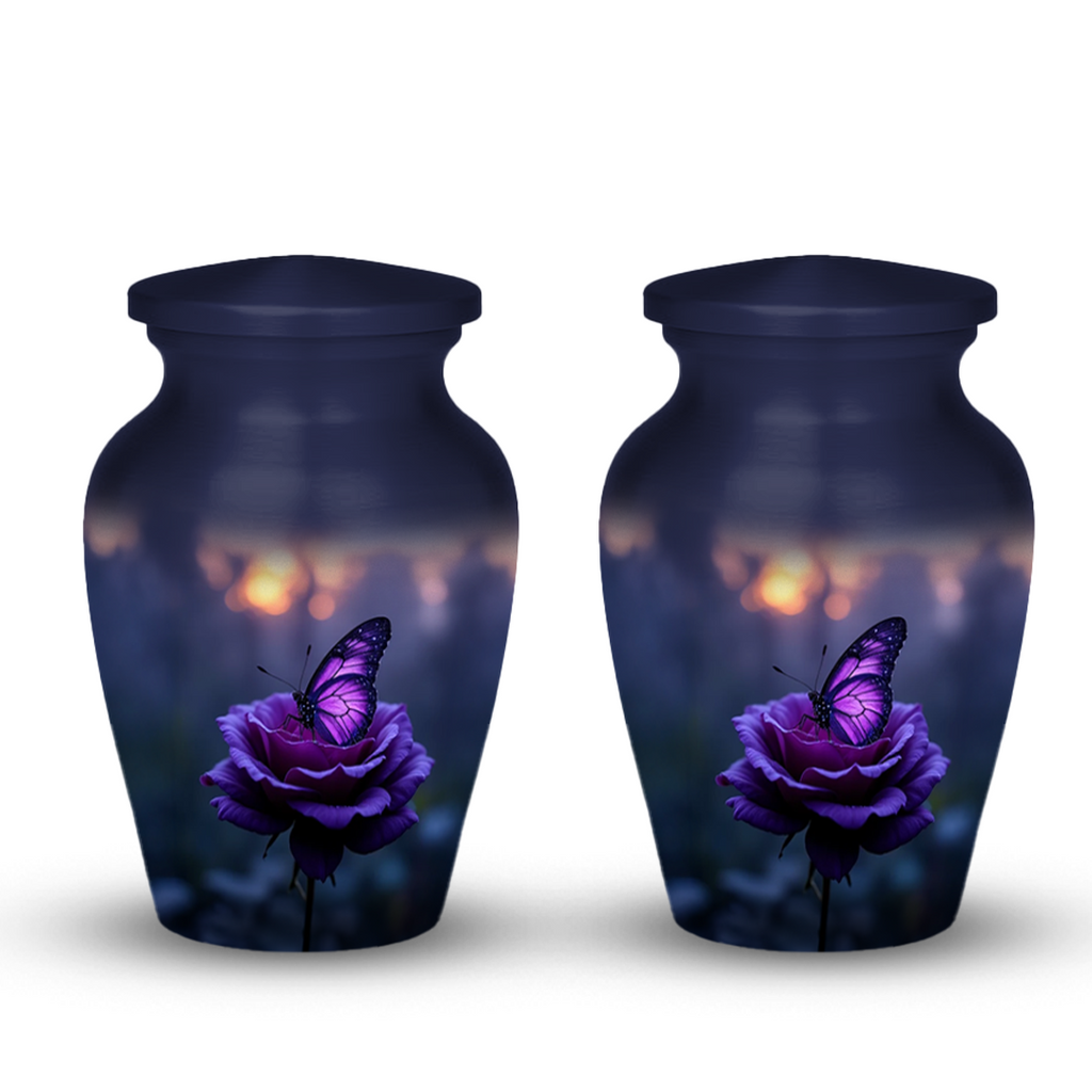 Purple Butterfly Cremation Urn for Human Ashes - Urns for Women, Mom, or Loved Ones