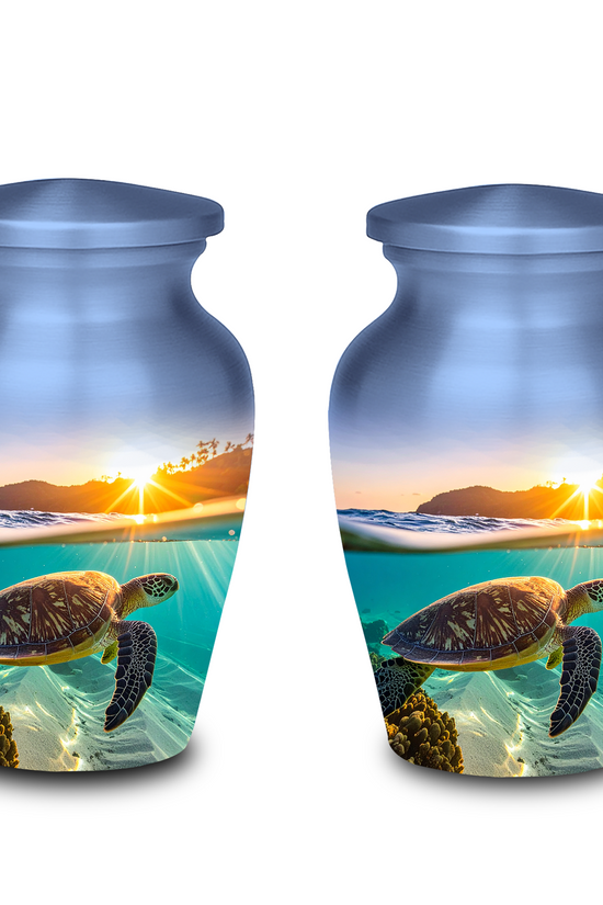 Turtle Sunset Cremation Urn for Human Ashes