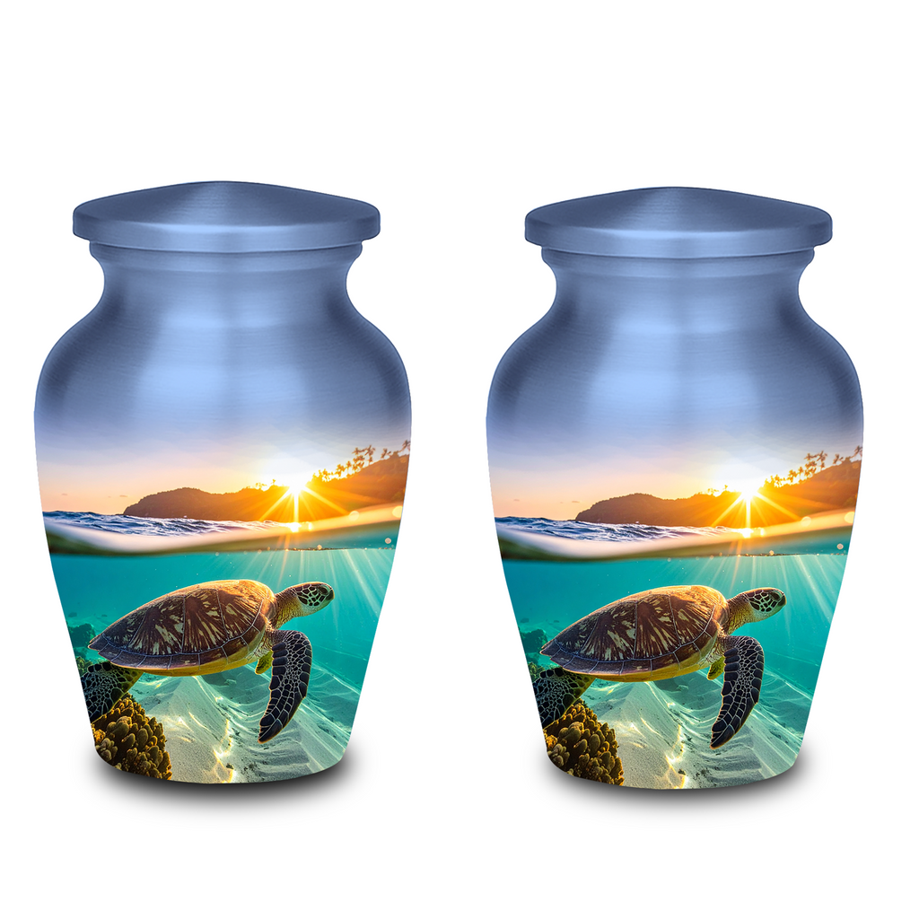 Turtle Sunset Cremation Urn for Human Ashes