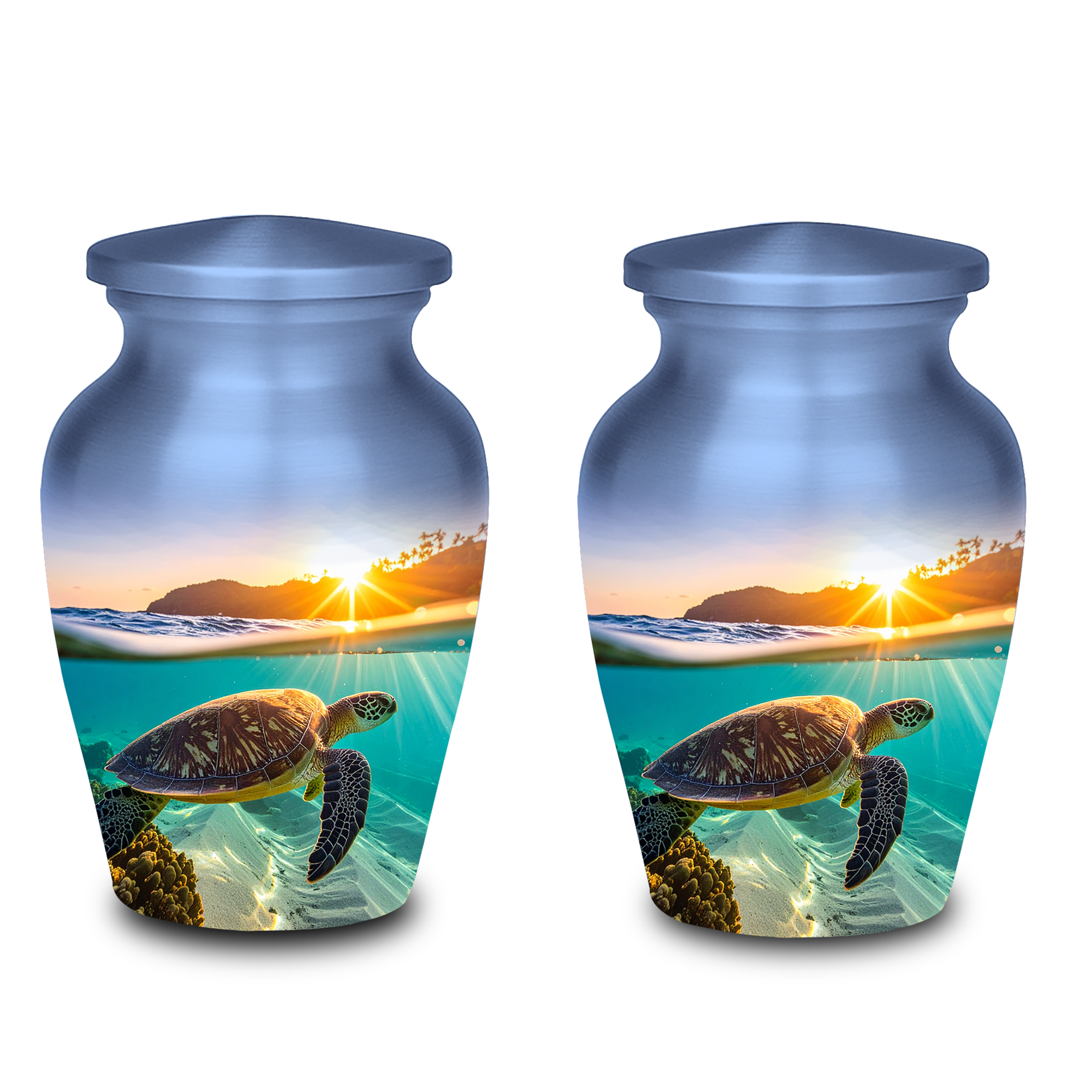 Turtle Sunset Cremation Urn for Human Ashes